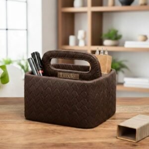 Entwine Multipurpose Caddy Grey | Faux Leather Desk Organizers