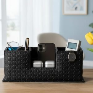 Entwine Desk Caddy Brown | Faux Leather Desk Organizers