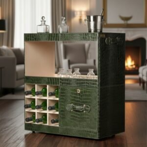 Debonair Croco Bar Trolley Green