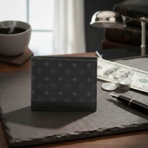 Monogram Collection Textured Wallet Black