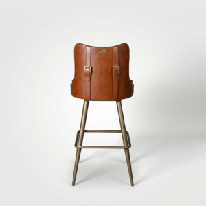 Buckleback Bar Stool Antique legs Cognac