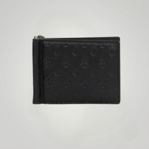 Genuine Leather Money Clip Wallet Black