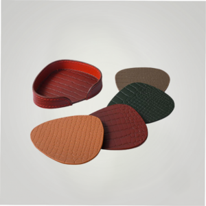 Sterling Coasters Set Abstract Shape Multicolor Maroon