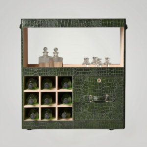 Debonair Croco Bar Trolley Green