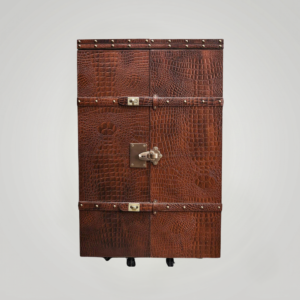Panama Croco Medium Flap Open Bar Tan