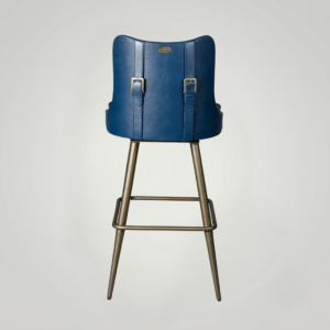 Buckleback Bar Stool Antique legs Blue