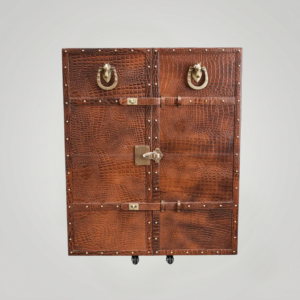 Mandalay Croco Top Open Leather Bar Tan