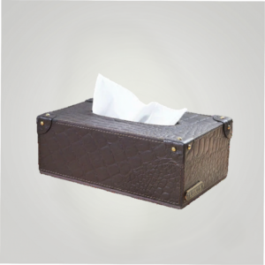Eden Tissue Box With Rivets Brown